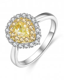 MULTI TONE PEAR DIAMOND ENGAGEMENT RING (TR4445)