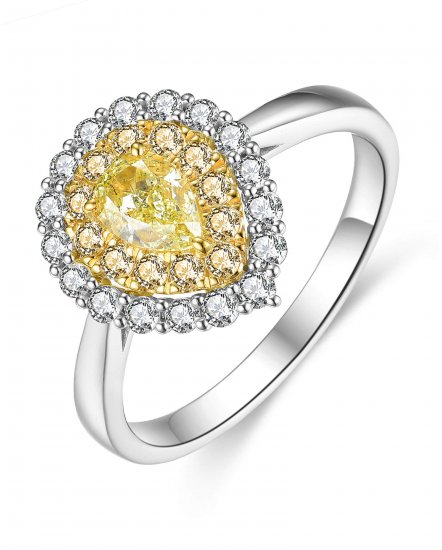MULTI TONE PEAR DIAMOND ENGAGEMENT RING (TR4445)