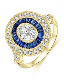 OVAL SAPPHIRE DIAMOND RING (TR4450)
