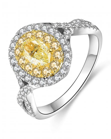 MULTI TONE OVAL DIAMOND ENGAGEMENT RING (TR4453)