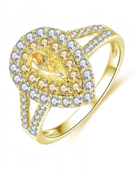 MULTI TONE PEAR DIAMOND ENGAGEMENT RING (TR4455)