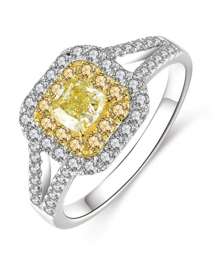 MULTI TONE PRINCESS CUT DIAMOND ENGAGEMENT RING (TR4461)