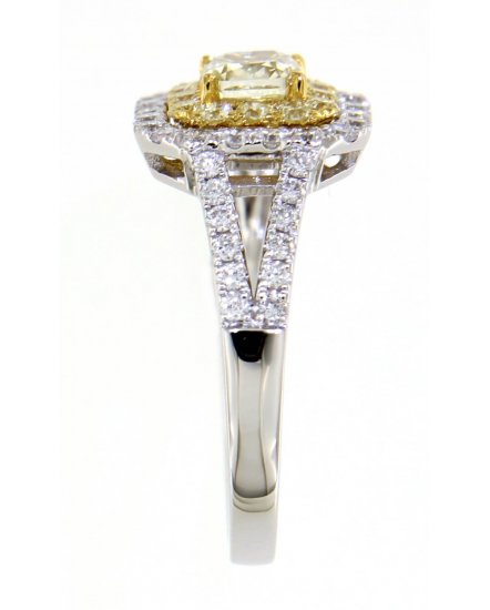 MULTI TONE PRINCESS CUT DIAMOND ENGAGEMENT RING (TR4461)