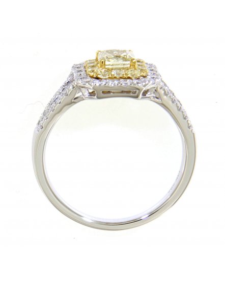 MULTI TONE PRINCESS CUT DIAMOND ENGAGEMENT RING (TR4461)