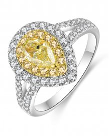 MULTI TONE PEAR DIAMOND ENGAGEMENT RING (TR4463)