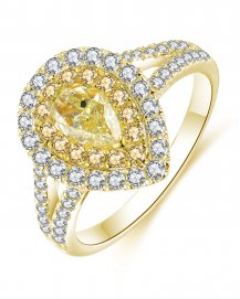 MULTI TONE PEAR DIAMOND ENGAGEMENT RING (TR4463)
