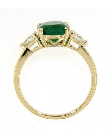 CUSHION EMERALD DIAMOND RING (TR4471)