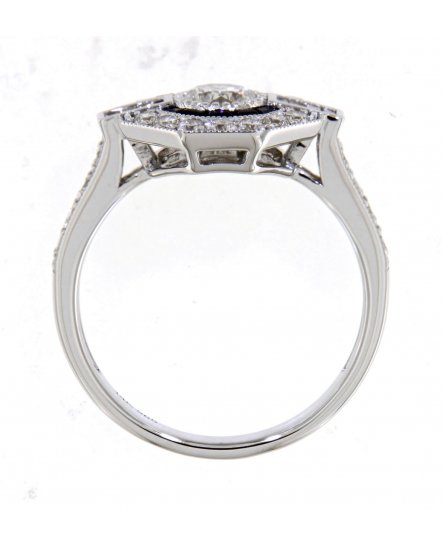 OCTAGON STYLE SAPPHIRE DIAMOND RING (TR4472)