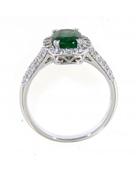 CUSHION EMERALD DIAMOND RING (TR4473)