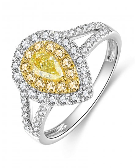 MULTI TONE PEAR DIAMOND ENGAGEMENT RING (TR4474)