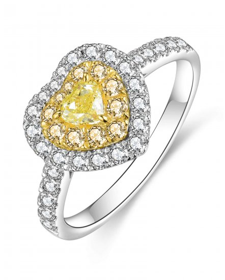 MULTI TONE HEART SHAPE DIAMOND ENGAGEMENT RING (TR4476)