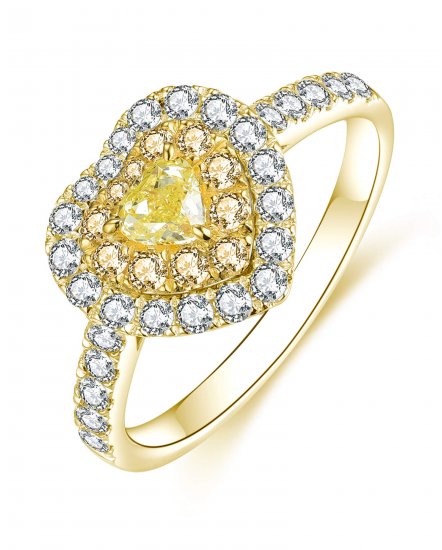 MULTI TONE HEART SHAPE DIAMOND ENGAGEMENT RING (TR4476)