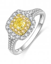 MULTI TONE CUSHION DIAMOND ENGAGEMENT RING (TR4478)