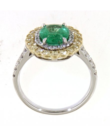 OVAL EMERALD DIAMOND RING (TR4485)