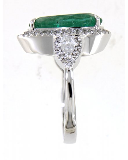 PEAR EMERALD DIAMOND RING (TR4487)