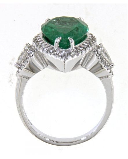 PEAR EMERALD DIAMOND RING (TR4487)