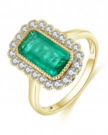 EMERALD CUT DIAMOND RING (TR4489)