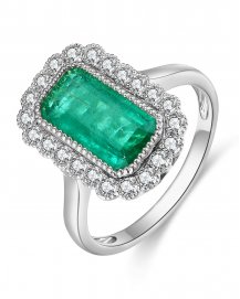 EMERALD CUT DIAMOND RING (TR4489)