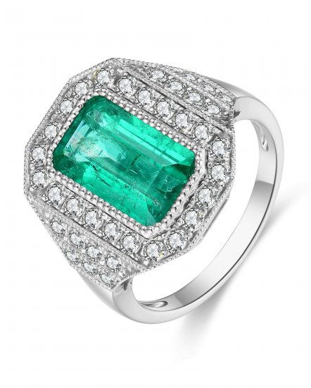 EMERALD CUT DIAMOND RING (TR4490)
