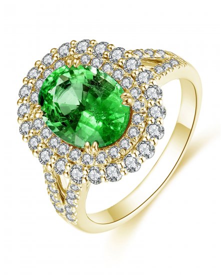 OVAL EMERALD DIAMOND RING (TR4491)