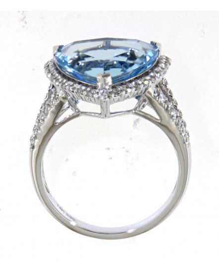 TRIANGLE SWISS BLUE TOPAZ DIAMOND RING (TR4520)