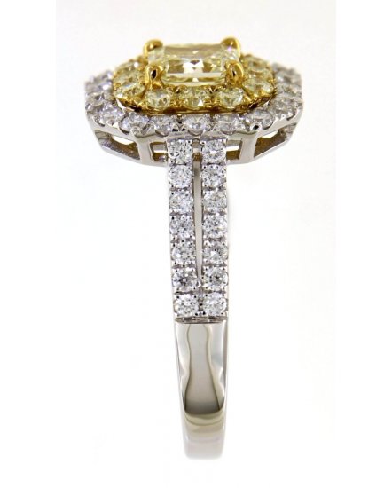 MULTI TONE CUSHION DIAMOND ENGAGEMENT RING (TR4525)