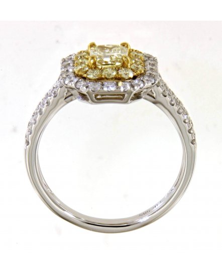 MULTI TONE CUSHION DIAMOND ENGAGEMENT RING (TR4525)