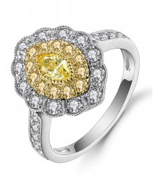 MULTI TONE MARQUISE DIAMOND ENGAGEMENT RING (TR4543)