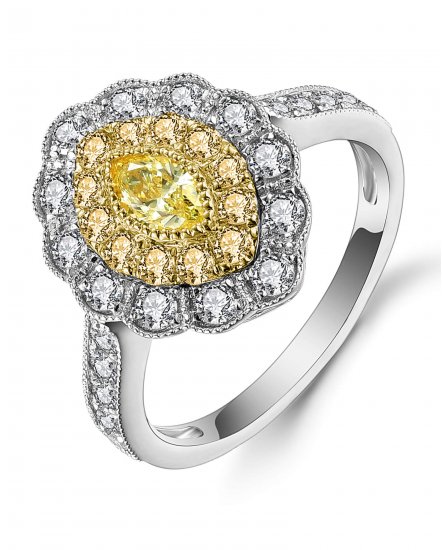 MULTI TONE MARQUISE DIAMOND ENGAGEMENT RING (TR4543)