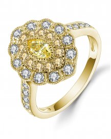 MULTI TONE MARQUISE DIAMOND ENGAGEMENT RING (TR4543)