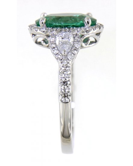 OVAL EMERALD DIAMOND RING (TR4559)