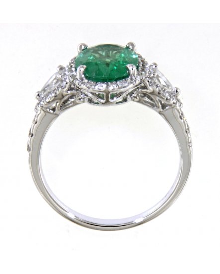 OVAL EMERALD DIAMOND RING (TR4559)