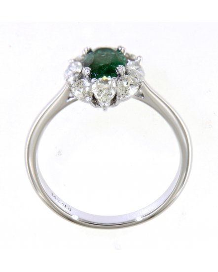 OVAL EMERALD DIAMOND RING (TR4562)