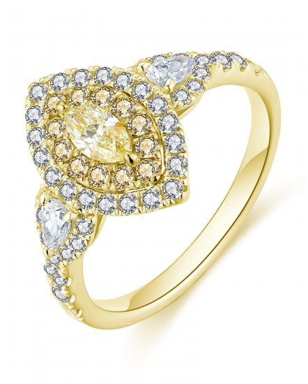 MULTI TONE MARQUISE DIAMOND ENGAGEMENT RING (TR4564)
