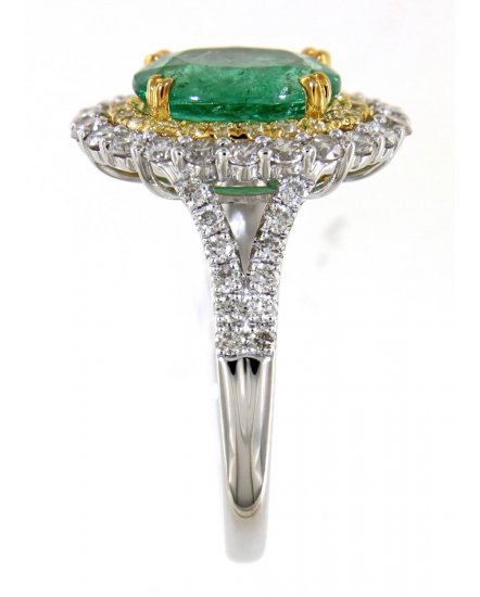 OVAL EMERALD DIAMOND RING (TR4565)