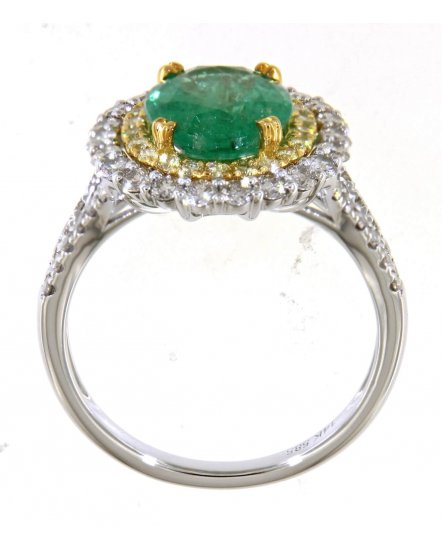 OVAL EMERALD DIAMOND RING (TR4565)