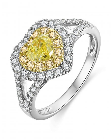 MULTI TONE HEART SHAPE DIAMOND ENGAGEMENT RING (TR4568)