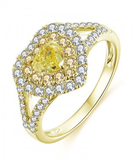 MULTI TONE HEART SHAPE DIAMOND ENGAGEMENT RING (TR4568)