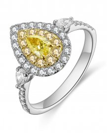 MULTI TONE PEAR DIAMOND ENGAGEMENT RING (TR4570)