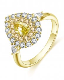 MULTI TONE PEAR DIAMOND ENGAGEMENT RING (TR4571)