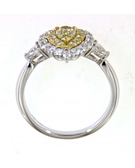 MULTI TONE PEAR DIAMOND ENGAGEMENT RING (TR4571)