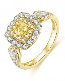 MULTI TONE CUSHION DIAMOND ENGAGEMENT RING (TR4573)