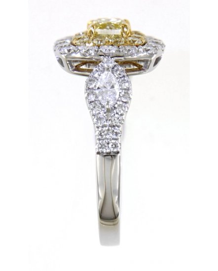 MULTI TONE CUSHION DIAMOND ENGAGEMENT RING (TR4573)