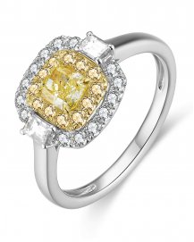 MULTI TONE CUSHION DIAMOND ENGAGEMENT RING (TR4575)