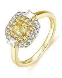 MULTI TONE CUSHION DIAMOND ENGAGEMENT RING (TR4575)
