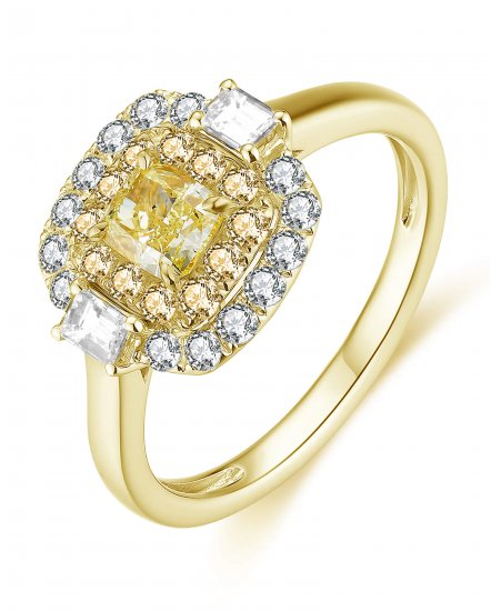 MULTI TONE CUSHION DIAMOND ENGAGEMENT RING (TR4575)