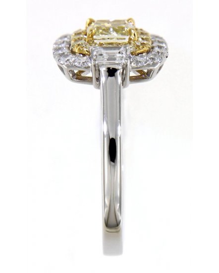 MULTI TONE CUSHION DIAMOND ENGAGEMENT RING (TR4575)