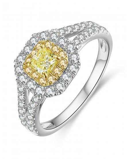 MULTI TONE RADIANT DIAMOND ENGAGEMENT RING (TR4577)