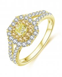 MULTI TONE RADIANT DIAMOND ENGAGEMENT RING (TR4577)