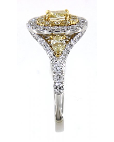 MULTI TONE CUSHION DIAMOND ENGAGEMENT RING (TR4578)